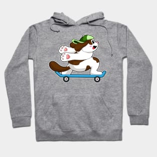 Dog as Skater with Skateboard Hoodie